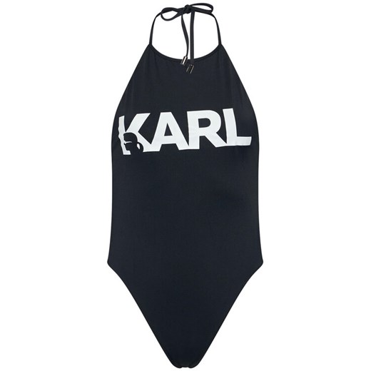 KARL LAGERFELD Strój kąpielowy Printed Logo KL21WOP03 Czarny Karl Lagerfeld XS wyprzedaż MODIVO