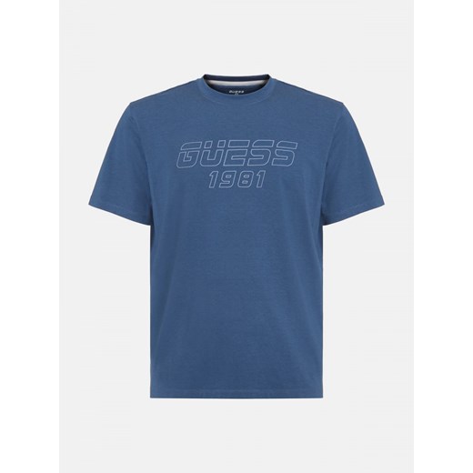 Męski t-shirt z nadrukiem GUESS HARRIS - granatowy Guess S wyprzedaż Sportstylestory.com