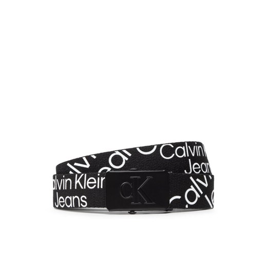Calvin Klein Jeans Pasek Dziecięcy Stack Logo Aop Belt IU0IU00281 Czarny L_XL MODIVO