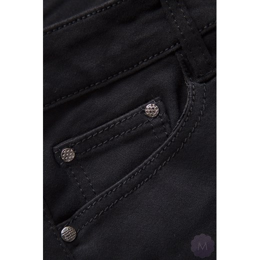 Czarne damskie spodnie jeansowe rurki z wyższym stanem mercerie-pl czarny Spodnie