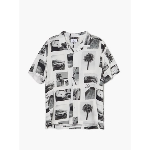 Cropp - Biała koszula z nadrukami - Biały Cropp M Cropp