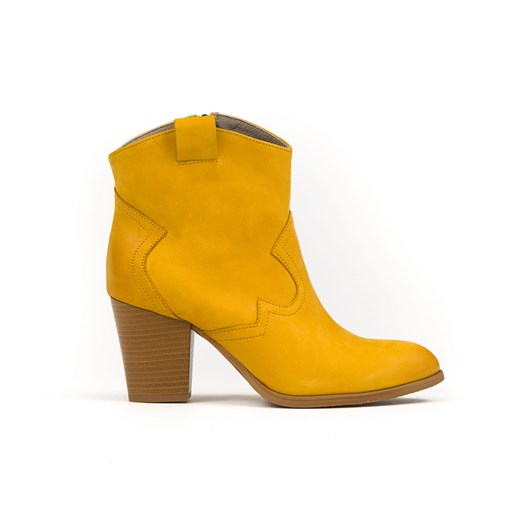 kowbojki na obcasie - skóra naturalna - model 471 - kolor żółty Zapato 41 zapato.com.pl