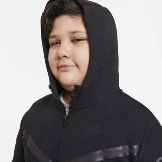 Bluza z kapturem i zamkiem na całej długości dla dużych dzieci (chłopców) Nike Nike XL+ Nike poland