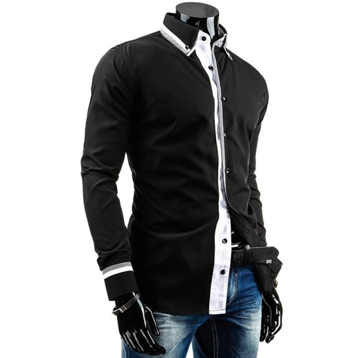 Koszula z długim rękawem (dx0646) - Czarny dstreet czarny bawełniane