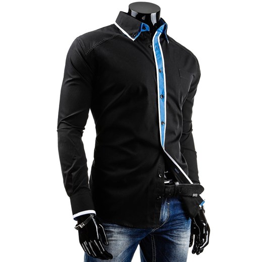Koszula z długim rękawem (dx0659) - Czarny dstreet czarny bawełniane