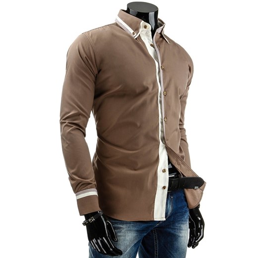 Koszula z długim rękawem (dx0649) - Brązowy dstreet brazowy bawełniane