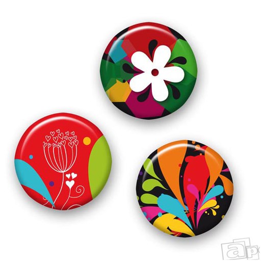 Broszki PINS Flower do plecaka Nikidom Roller - Flower apeks-pl pomaranczowy abstrakcyjne wzory