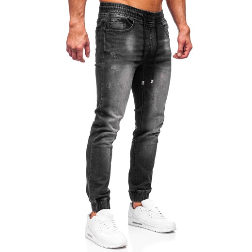 Czarne spodnie jeansowe joggery męskie Denley MP00532N M wyprzedaż Denley