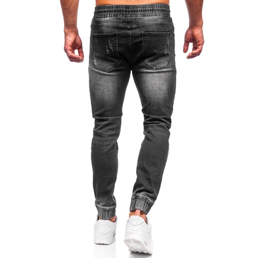 Czarne spodnie jeansowe joggery męskie Denley MP00532N XL wyprzedaż Denley
