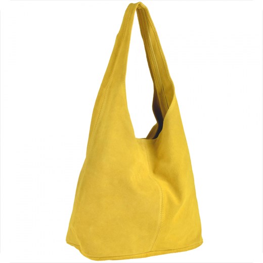 Torebka skórzana shopper żółta worek ze sklepu melon.pl w kategorii Torby Shopper bag - zdjęcie 136285307