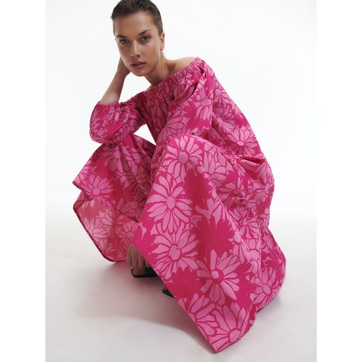 Reserved - Bawełniana sukienka midi - Wielobarwny Reserved S Reserved