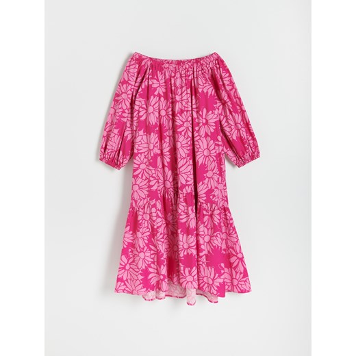 Reserved - Bawełniana sukienka midi - Wielobarwny Reserved M Reserved