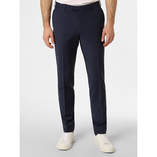 Finshley & Harding London Męskie spodnie od garnituru modułowego Mężczyźni Slim Fit Sztuczne włókno indygo jednolity ze sklepu vangraaf w kategorii Spodnie męskie - zdjęcie 136290705