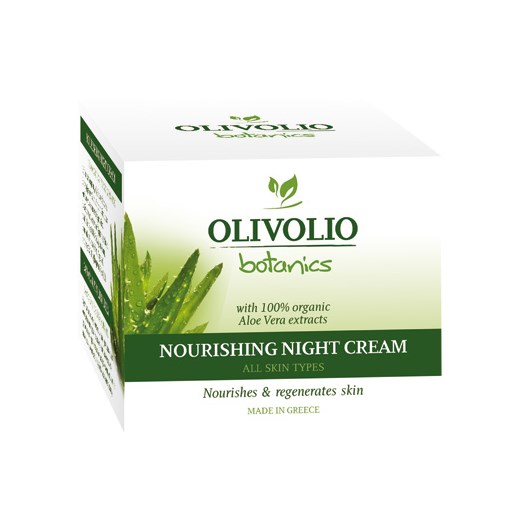 Odżywczy krem do twarzy na noc OLIVOLIO BOTANICS z aloesem i Q10 kosmetyki-maya zielony aloes