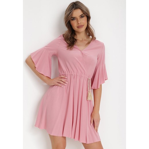 Różowa Sukienka Myrope ze sklepu Born2be Odzież w kategorii Sukienki - zdjęcie 136356335