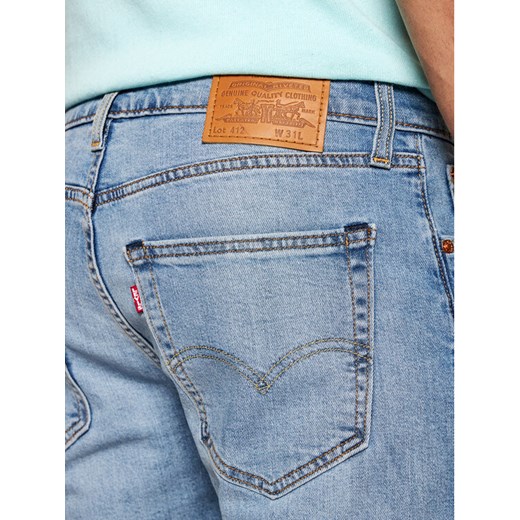 Levi's® Szorty jeansowe 412™ Flex 39387-0019 Niebieski Slim Fit 40 MODIVO okazyjna cena