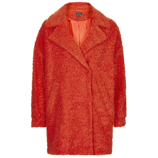 Slouchy Wool Boyfriend Coat topshop czerwony płaszcz
