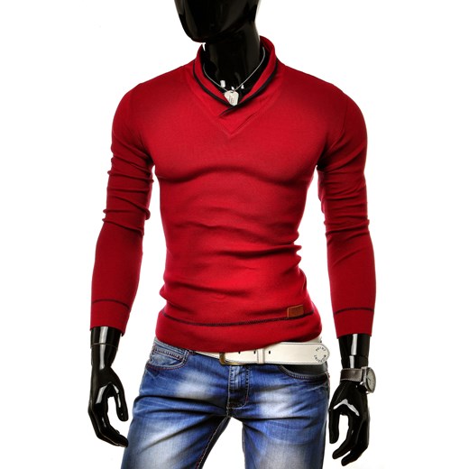 SWETER (CE&CE 0144) - BORDOWY risardi czerwony sweter