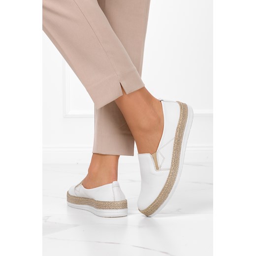 Espadryle damskie Casu bez zapięcia casual białe na lato