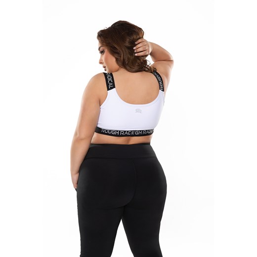 Stanik sportowy z usztywnieniem SPORTS BRA SPORTING PLUS SIZE : Kolor - Biały, Rough Radical XXL okazja ROUGH RADICAL