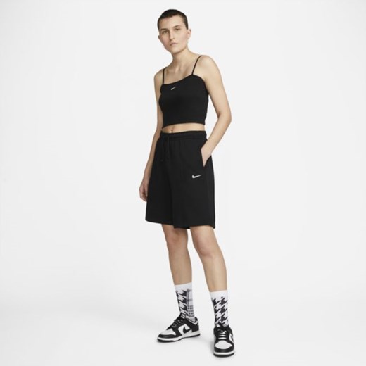 Damska prążkowana koszulka o skróconym kroju Nike Sportswear Essential - Czerń Nike XL Nike poland