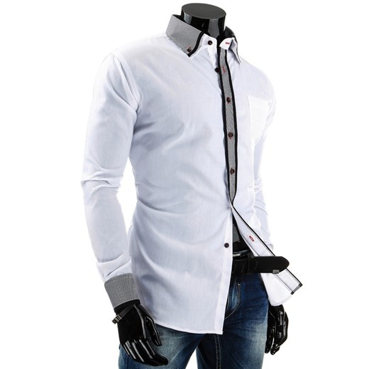 Koszula z długim rękawem (dx0660) - Biały dstreet szary bawełniane