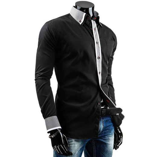 Koszula z długim rękawem (dx0661) - Czarny dstreet czarny bawełniane