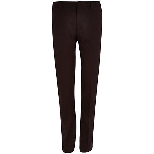 Dark red dogtooth slim smart trousers river-island czarny slim