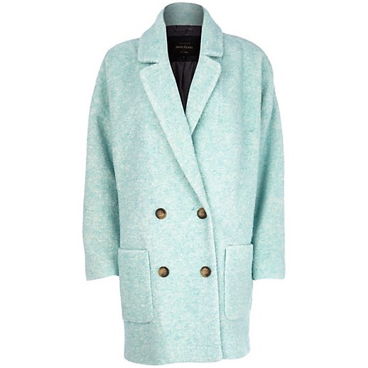 Teal oversized coat river-island mietowy oversize