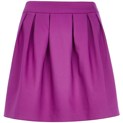 Purple box pleat mini skirt river-island fioletowy mini