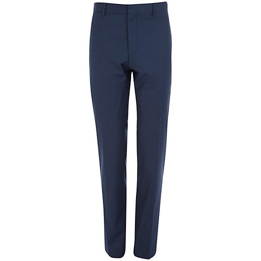 Blue skinny suit trousers river-island szary skinny