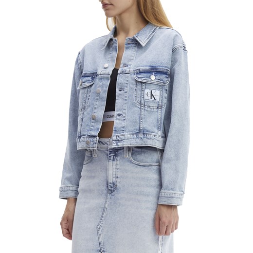 CALVIN KLEIN DAMSKA KURTKA JEANSOWA CROPPED OVERSIZED DENIM J20J218488 1AA - XS wyprzedaż messimo