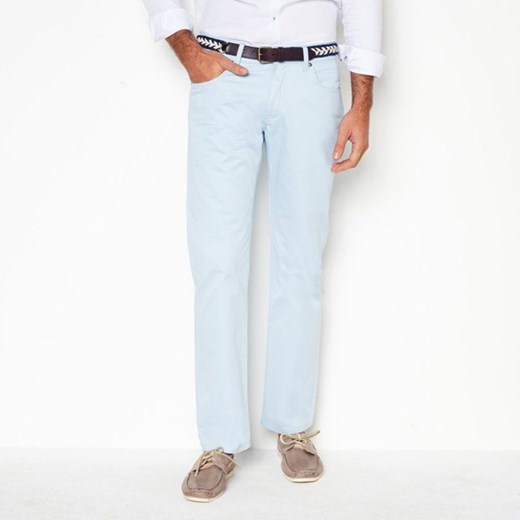 Spodnie z 5 kieszeniami, satyna bawełniana, krój prosty, długość 32 la-redoute-pl bialy minimalistyczne