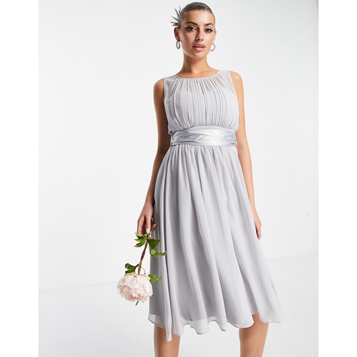 Little Mistress – Bridesmaids – Szara sukienka skater-Szary Lipsy 36 Asos Poland okazja