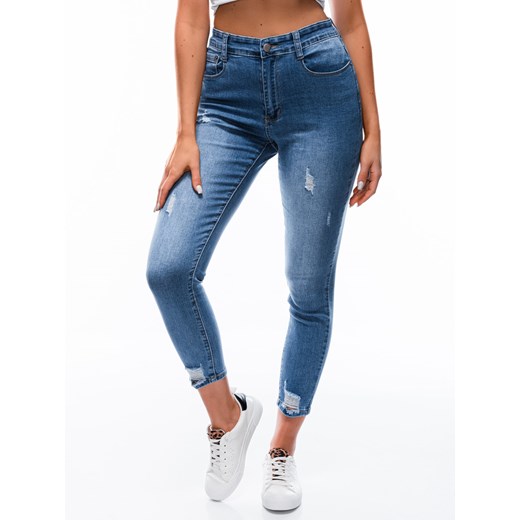 Spodnie damskie jeansowe Plus Size 131PLR - niebieskie Edoti.com 38 Edoti.com