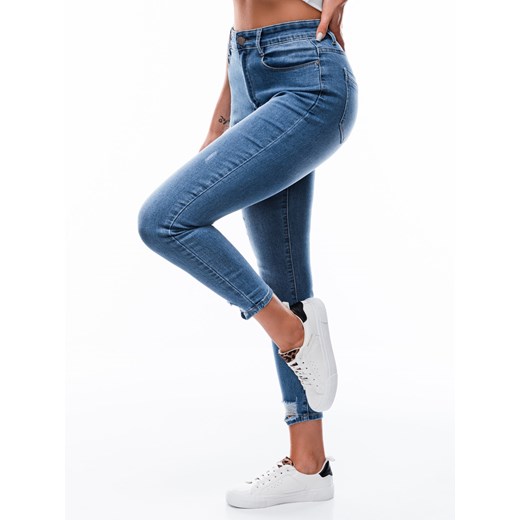 Spodnie damskie jeansowe Plus Size 131PLR - niebieskie Edoti.com 48 Edoti.com
