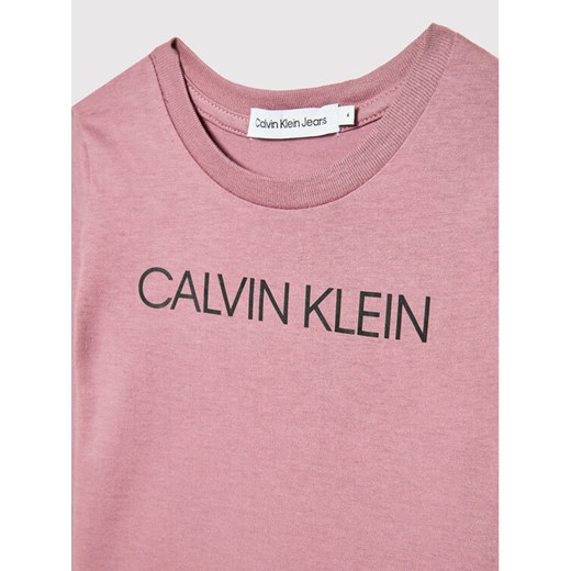 Calvin Klein Jeans Bluzka Institutional Logo IG0IG01014 Fioletowy Slim Fit 14Y MODIVO wyprzedaż