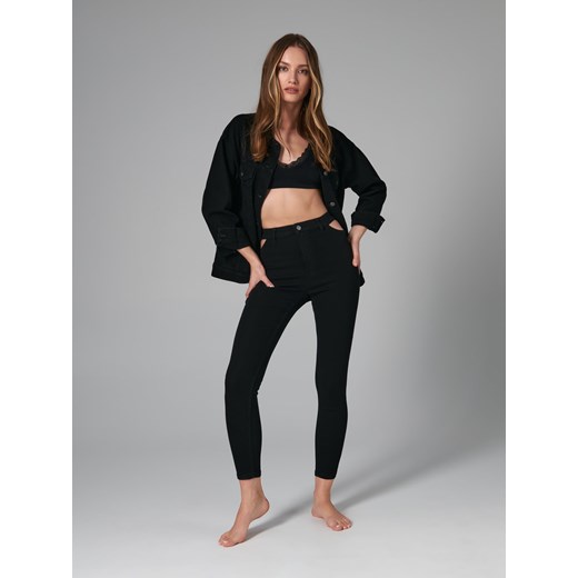 Sinsay - Jegginsy skinny high waist - Czarny Sinsay 34 Sinsay