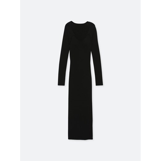 Simple Sukienka dzianinowa SI22-SUD043 Czarny Regular Fit Simple S wyprzedaż MODIVO