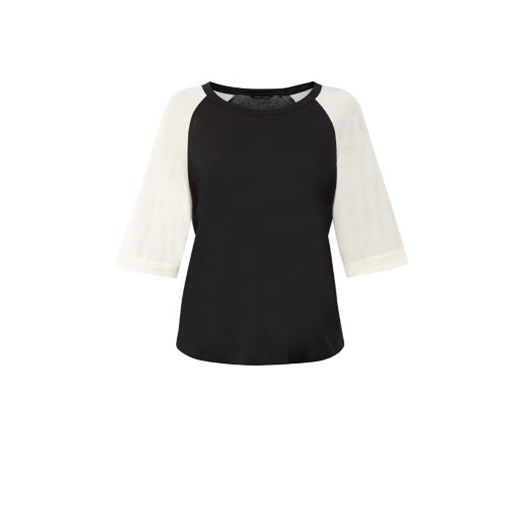 Black Contrast Sleeve Raglan Top  newlook czarny top