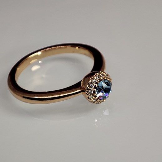 Pierścionek z niebieskim oczkiem 50556 (6 średnica -16 mm) Brylancik One size Brylancik