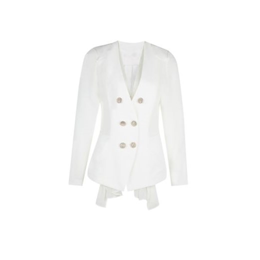 Jumpo White Double Breasted Blazer newlook bialy 