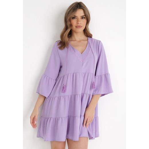 Fioletowa Sukienka Cillitrite ze sklepu Born2be Odzież w kategorii Sukienki - zdjęcie 136855417