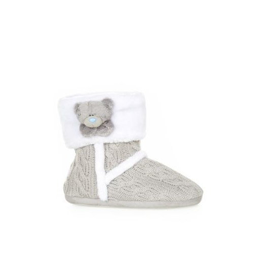 Me To You Grey Knitted Boot Slippers newlook szary Botki
