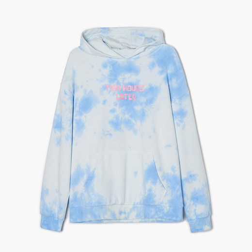 Cropp - Bluza z kapturem tie-dye SpongeBob - Turkusowy Cropp M Cropp