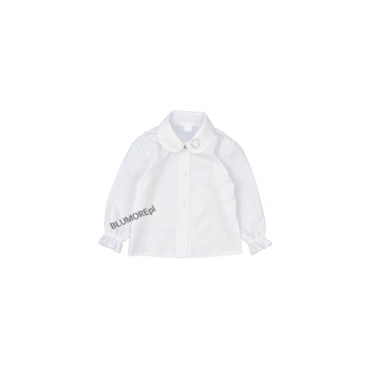 Biała bluzeczka z cyrkoniami dla dziewczynki 98 - 128 Ewa blumore-pl bialy bawełniane