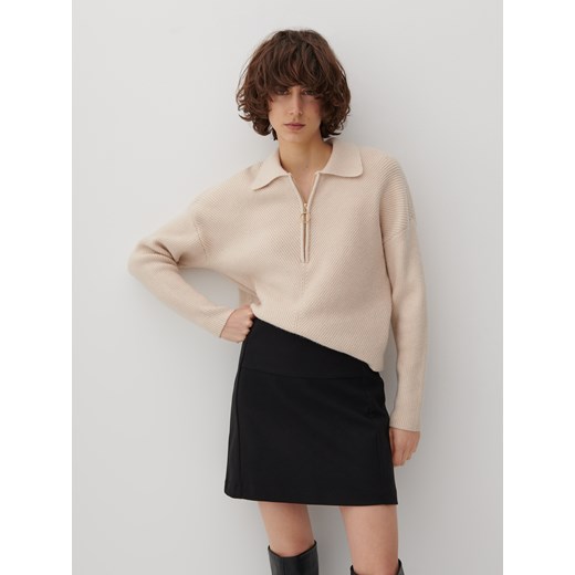 Reserved - Spódnica mini z przeszyciami - Czarny Reserved 34 Reserved