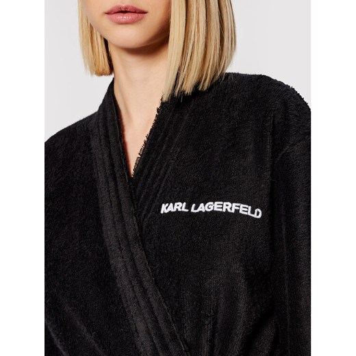 KARL LAGERFELD Szlafrok Unisex Logo 211M2180 Czarny Karl Lagerfeld M promocja MODIVO