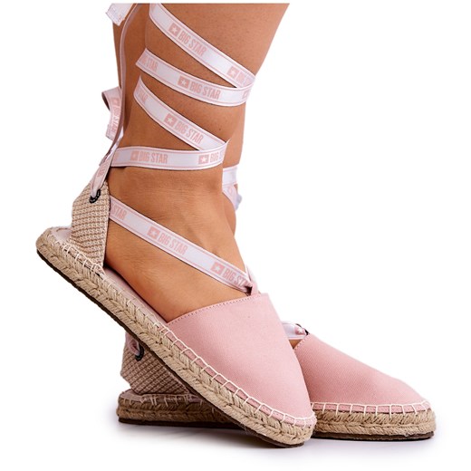 Damskie Wiązane Espadryle Big Star JJ274864 Różowe ze sklepu ButyModne.pl w kategorii Espadryle damskie - zdjęcie 136979347