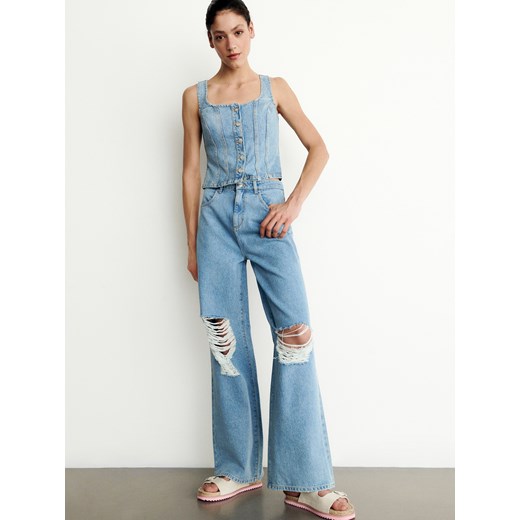 Reserved - Jeansy wide leg - Niebieski Reserved 42 Reserved